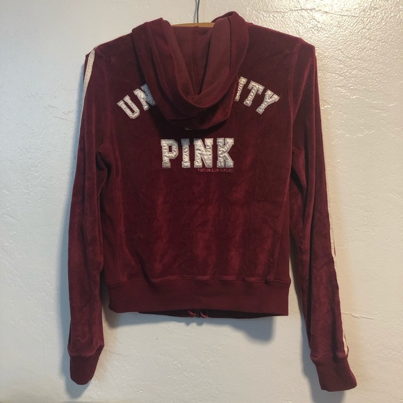 Pink Campus University Velour Track Jacket Medium - Picture 3 of 6